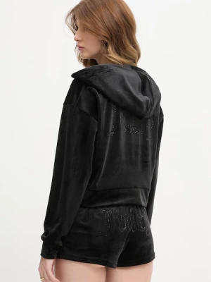 Juicy Couture bluza z kapturem damska welurowa ICCLE HOODIE