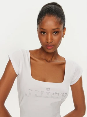 Juicy Couture Bluzka Regal JCBCT224831 Biały Slim Fit