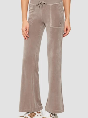JUICY COUTURE Ciemno-beżowe spodnie dresowe damskie Layla Low Rise Pocket, Rozmiar XS