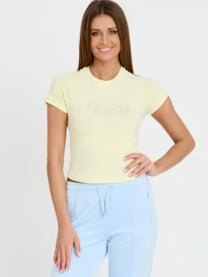 JUICY COUTURE Cytrynowy damski t-shirt Retroshrunken Tee, Rozmiar L