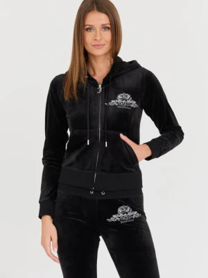 JUICY COUTURE Czarna damska bluza Arched Metallic, Rozmiar M