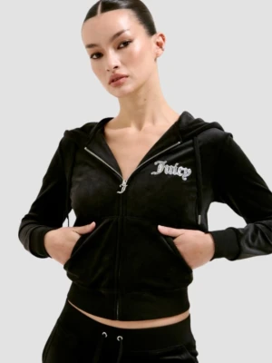 JUICY COUTURE Czarna damska bluza Robertson Caviar Hoodie, Rozmiar L