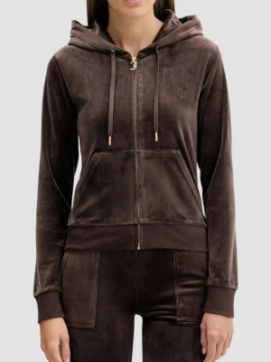 JUICY COUTURE Czekoladowa bluza damska Robertson Hoodie, Rozmiar S
