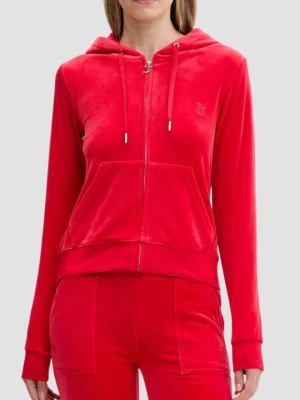 JUICY COUTURE Czerwona bluza damska Robertson Hoodie, Rozmiar M