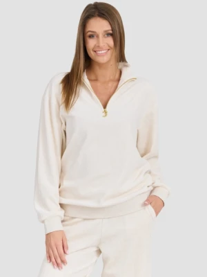 JUICY COUTURE Damska beżowa bluza Pete Pullover Gold, Rozmiar XS