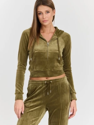 JUICY COUTURE Damska zielona bluza Madison Hoodie, Rozmiar M