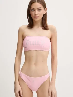 Juicy Couture dwuczęściowy strój kąpielowy ARIEL BANDEAU kolor różowy miękka miseczka JCIT122001