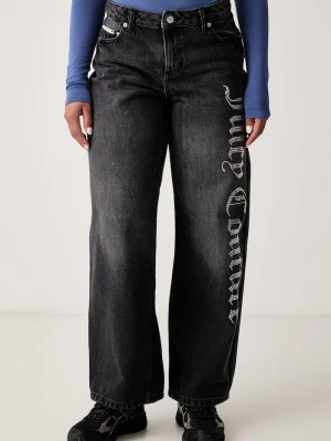 Juicy Couture jeansy wide leg damskie Diamante szary