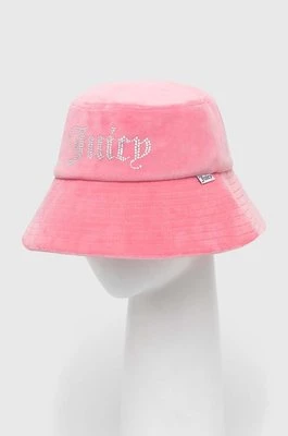 Juicy Couture kapelusz welurowy kolor różowy