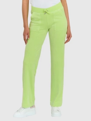 JUICY COUTURE Klasyczne welurowe spodnie dresowe del ray w jasnozielonym kolorze