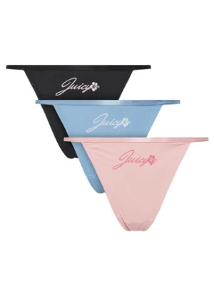 Juicy Couture Komplet 3 par stringów JCTUS125960 Kolorowy
