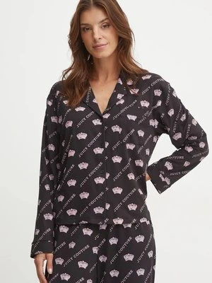 Juicy Couture koszula piżamowa ESTELLE PYJAMA TOP damska kolor czarny JCLPT224503