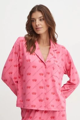 Juicy Couture koszula piżamowa ESTELLE PYJAMA TOP damska kolor różowy JCLPT224503