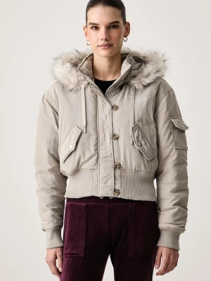 Juicy Couture kurtka damska CAMILLE REBELLE NYLON beżowy