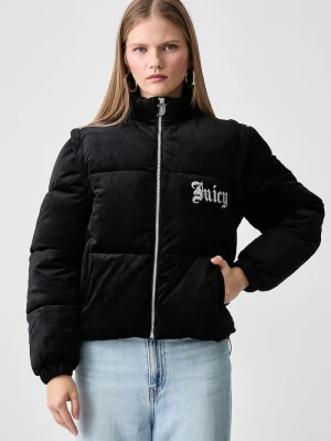 Juicy Couture kurtka pikowana damska MARGO DIAMANTE CONVERTIBLE GILET czarny