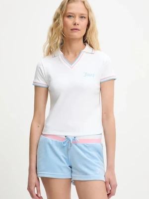 Juicy Couture polo SHRUNKEN POLO TEE damski kolor biały JCWCT225355