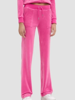JUICY COUTURE Różowe damskie spodnie welurowe Del Ray Pocket Pant, Rozmiar S