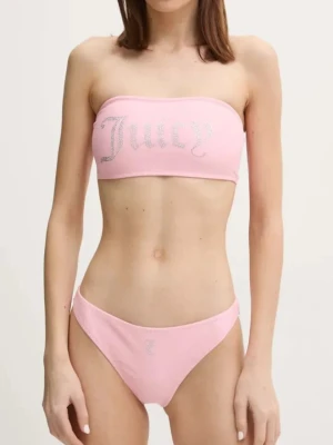 JUICY COUTURE Różowy strój kąpielowy Bandeau Bikini Set, Rozmiar L