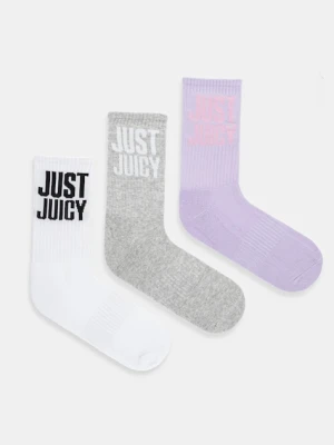 Juicy Couture skarpetki CREW SOCK 3 PACK 3-pack damskie kolor biały JCAXS225706