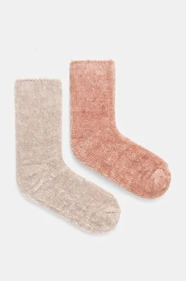 Juicy Couture skarpetki FELICIA COSY SOCK 2 PACK 2-pack damskie kolor beżowy JCAXS224715