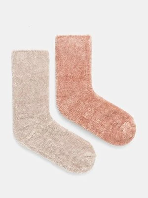 Juicy Couture skarpetki FELICIA COSY SOCK 2 PACK 2-pack damskie kolor beżowy JCAXS224715