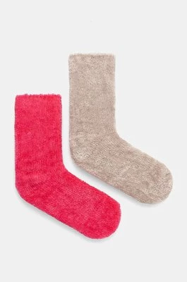 Juicy Couture skarpetki FELICIA COSY SOCK 2 PACK damskie kolor różowy JCAXS224715