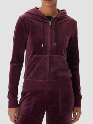 JUICY COUTURE Śliwkowa bluza damska Robertson Hoodie, Rozmiar L