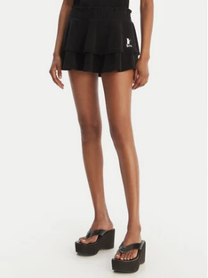 Juicy Couture Spódnica mini Smocked Terry JCGGS126006 Czarny Regular Fit