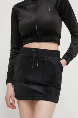 Juicy Couture spódnica welurowa kolor czarny mini ołówkowa