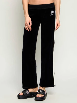 Juicy Couture Spodnie dresowe APPLIQUE | flare fit frotté czarny