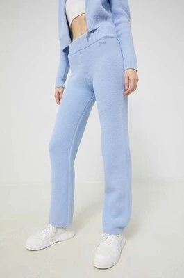 Juicy Couture spodnie dresowe damskie kolor niebieski gładkie