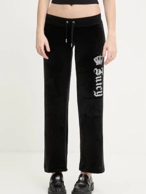 Juicy Couture spodnie dresowe damskie welurowe GOTHIC CROWN