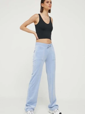 Juicy Couture spodnie dresowe Del Ray kolor niebieski gładkie