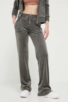 Juicy Couture spodnie dresowe Del Ray kolor szary gładkie