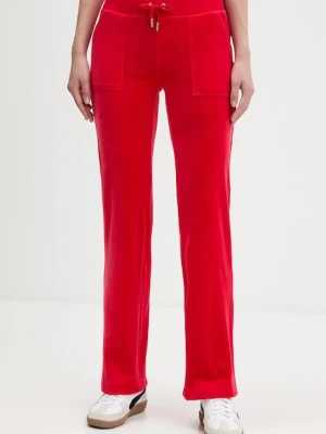 Juicy Couture spodnie dresowe DEL RAY POCKETED PANT damskie kolor czerwony gładkie JCAP180