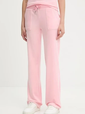 Juicy Couture spodnie dresowe DEL RAY POCKETED PANT damskie kolor różowy gładkie JCAP180