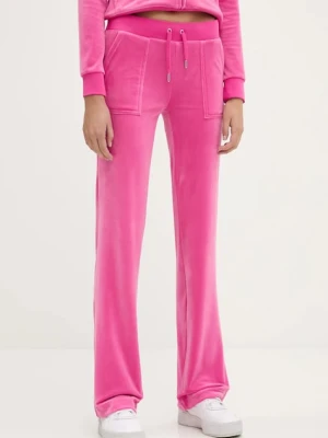 Juicy Couture spodnie dresowe DEL RAY POCKETED PANT damskie kolor różowy gładkie JCAP180