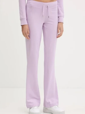 Juicy Couture spodnie dresowe JERSEY APOLLO PANT damskie kolor fioletowy z aplikacją JCWBJ125311