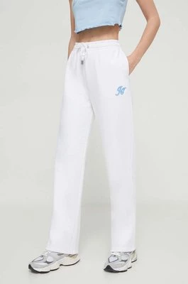 Juicy Couture spodnie dresowe kolor biały z aplikacją