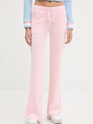 Juicy Couture spodnie dresowe kolor różowy gładkie JCSEBJ001