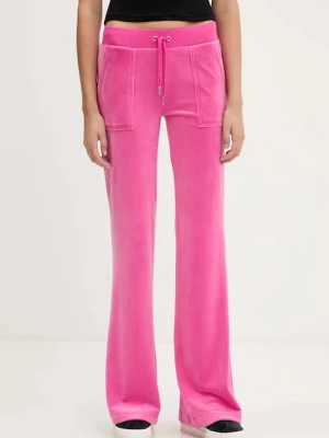 Juicy Couture spodnie dresowe kolor różowy gładkie JCSEBJ001