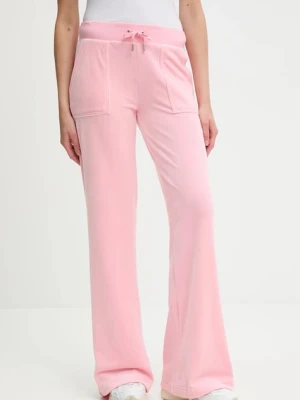 Juicy Couture spodnie dresowe kolor różowy gładkie JCSEBJ001