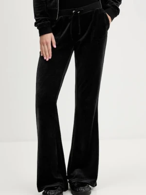 Juicy Couture spodnie dresowe welurowe CAISA LOW RISE PANT damskie kolor czarny gładkie JCSEBJ008G