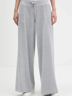 Juicy Couture spodnie dresowe welurowe damskie kolor szary melanżowe JCBBJ225803