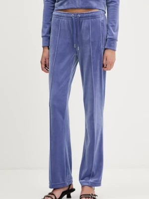 Juicy Couture spodnie dresowe welurowe kolor fioletowy z aplikacją JCWBJ225307