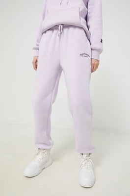 Juicy Couture spodnie dresowe Wendy damskie kolor fioletowy z aplikacją