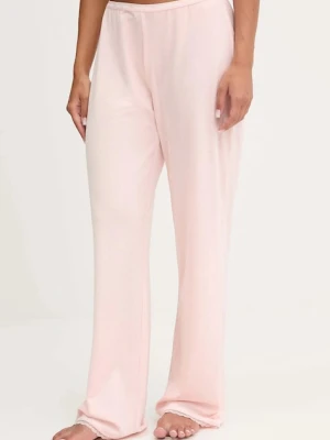 Juicy Couture spodnie lounge damskie kolor różowy proste high waist JCLBJ225508