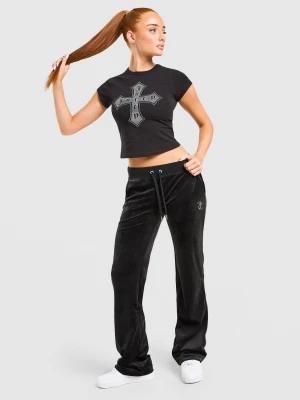 Juicy Couture Spodnie Low Rise Cici Straight czarny