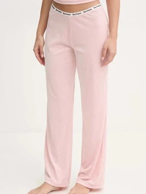 Juicy Couture spodnie piżamowe VICKY RIB FLARE PANT damskie kolor różowy JCLAS125504