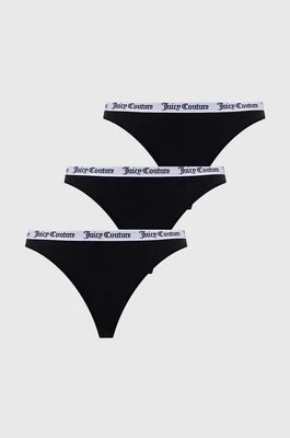 Juicy Couture stringi 3-pack kolor czarny